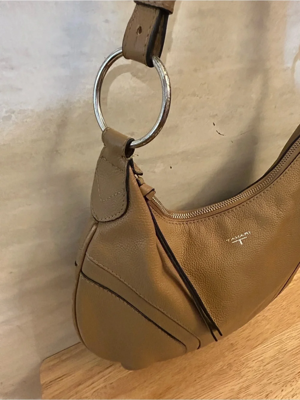 Tahari Pebbled leather hobo-style shoulder bag